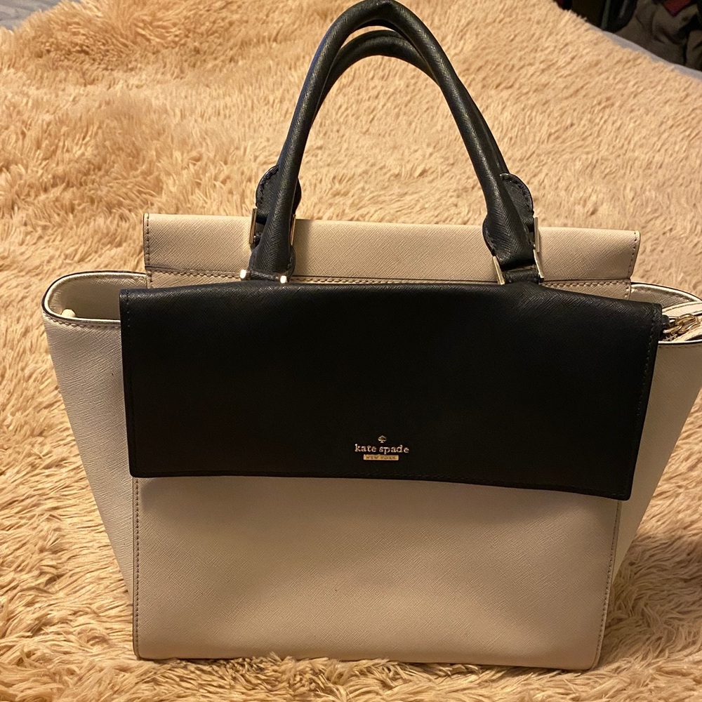 Kate Spade Black and Cream Satchel